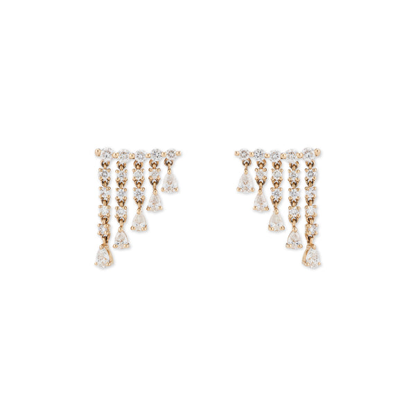 14 Karat Gold Pear Drop Cascading Earrings