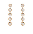 Load image into Gallery viewer, 14 Karat Yellow Gold Five Drop Heart Shape Earrings
