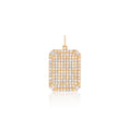 Load image into Gallery viewer, 14 Karat Yellow Gold and Diamond Baguette Dog Tag Charm
