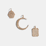 14 Karat Yellow Gold and Diamond Baguette Dog Tag Charm