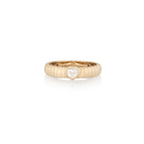 14 Karat Wave Diamond Heart Ring