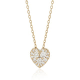Yellow Gold Pave Diamond Slide Heart Necklace