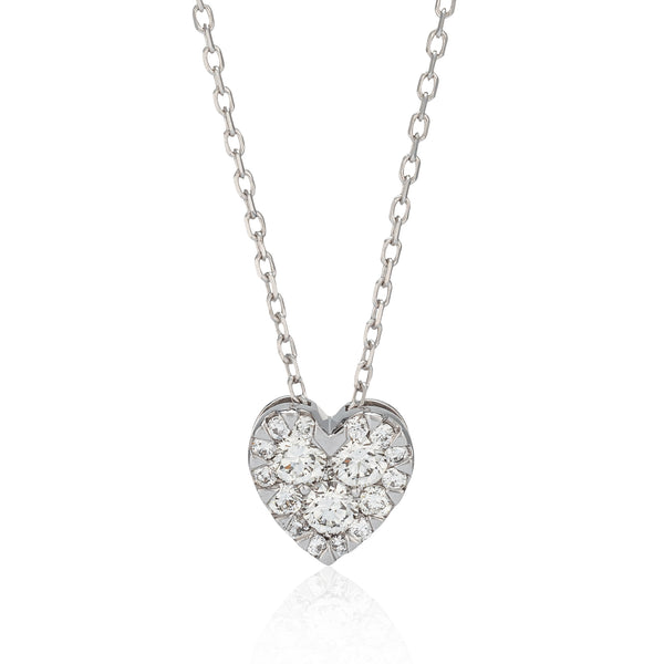 Pave Diamond Slide Heart Necklace