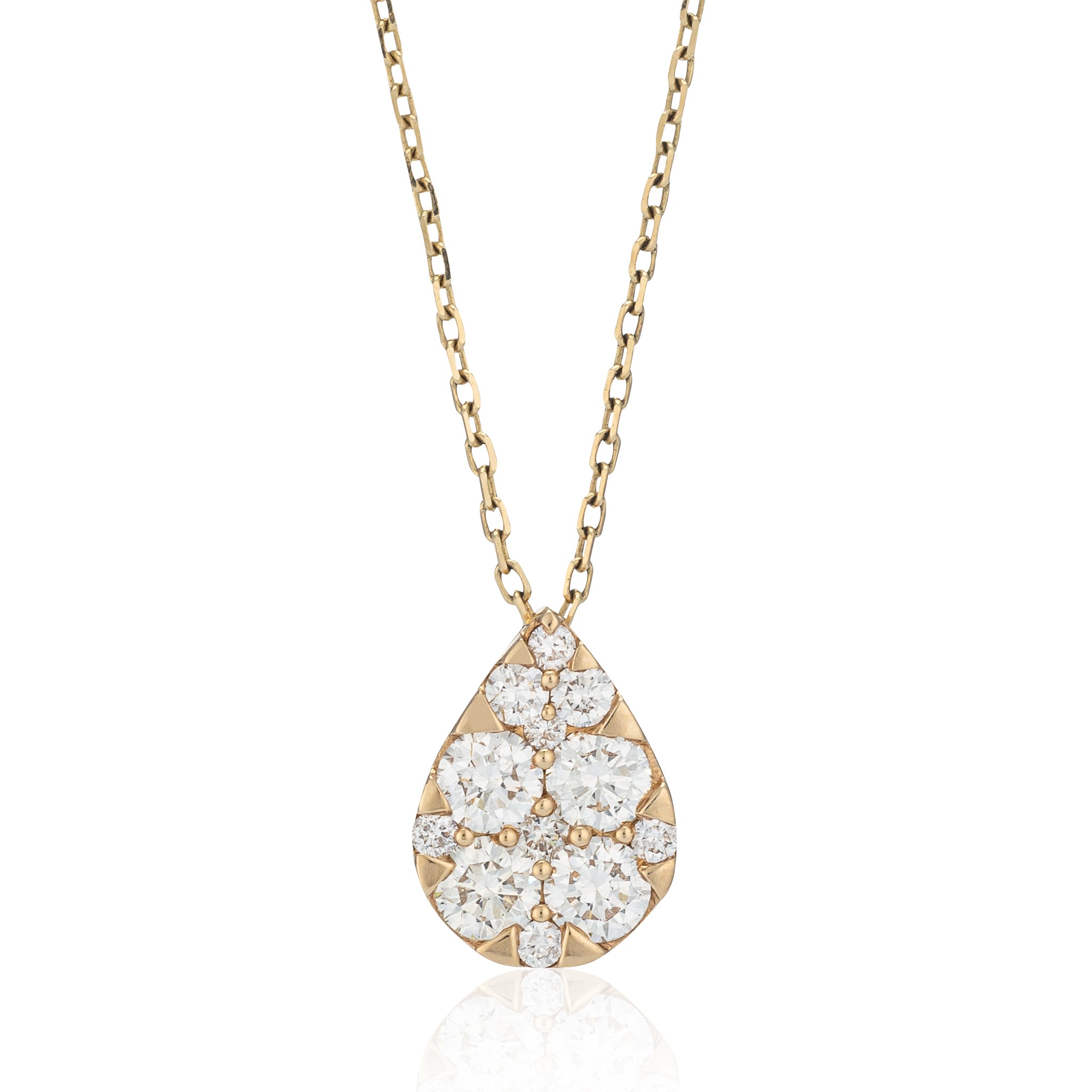 Yellow Pave Diamond Slide Pear Necklace