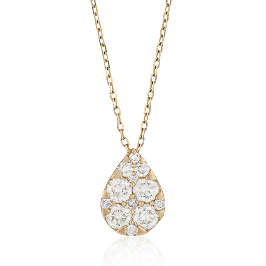 Yellow Pave Diamond Slide Pear Necklace