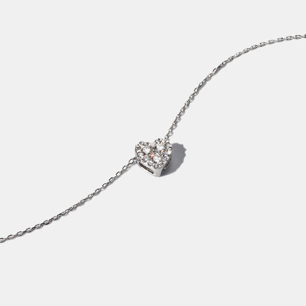 Pave Diamond Slide Heart Necklace