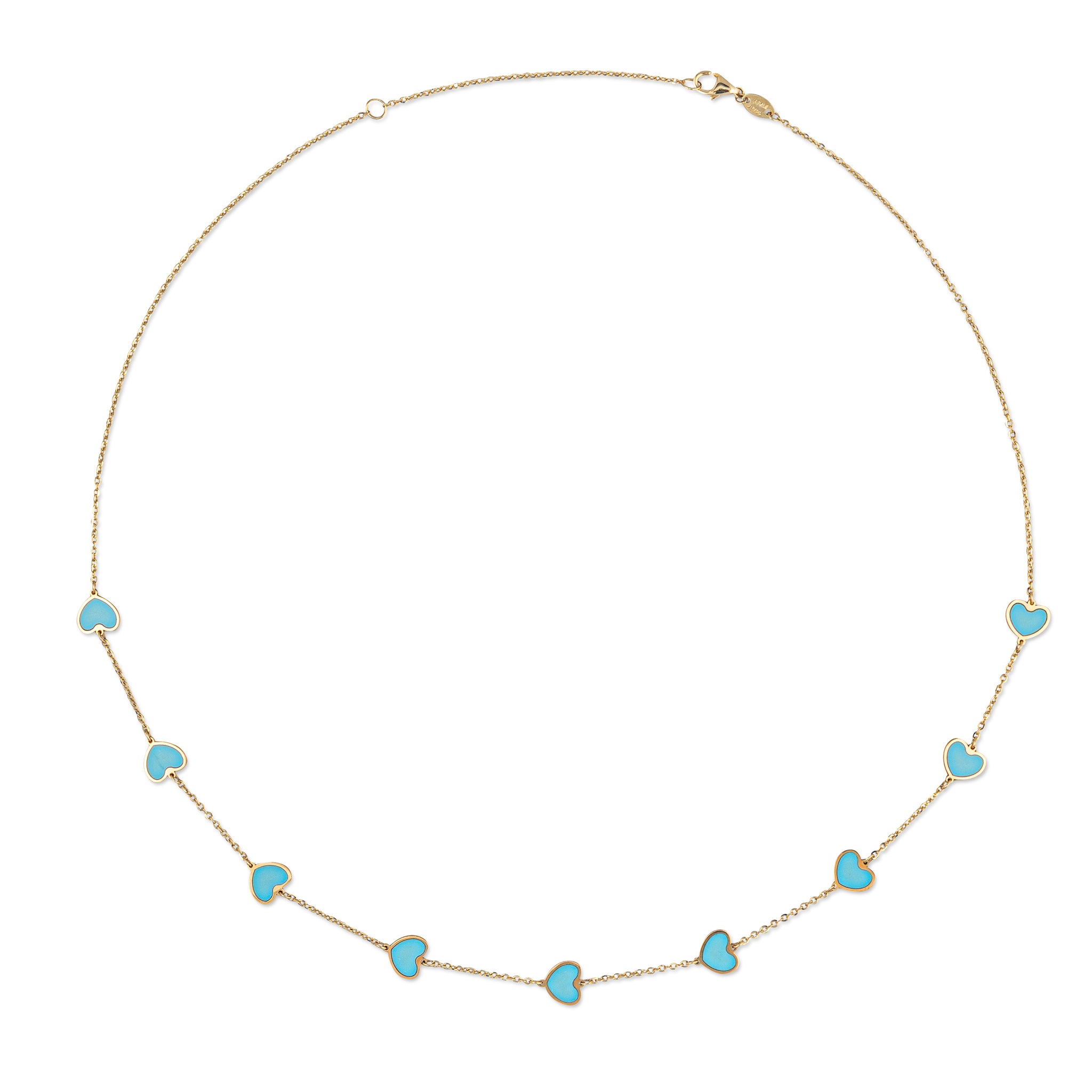 14 Karat Turquoise Gemstone Heart Necklace