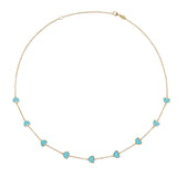 14 Karat Turquoise Gemstone Heart Necklace