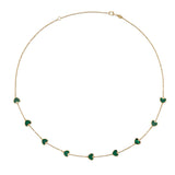 14 Karat Malachite Gemstone Heart Necklace