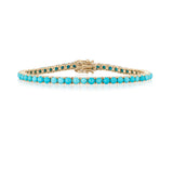 14 Karat Turquoise Tennis Bracelet