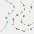 Load image into Gallery viewer, 14 Karat Hot Pink Enamel Gemstone Star Necklace
