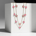 Load image into Gallery viewer, 14 Karat Hot Pink Enamel Gemstone Star Necklace
