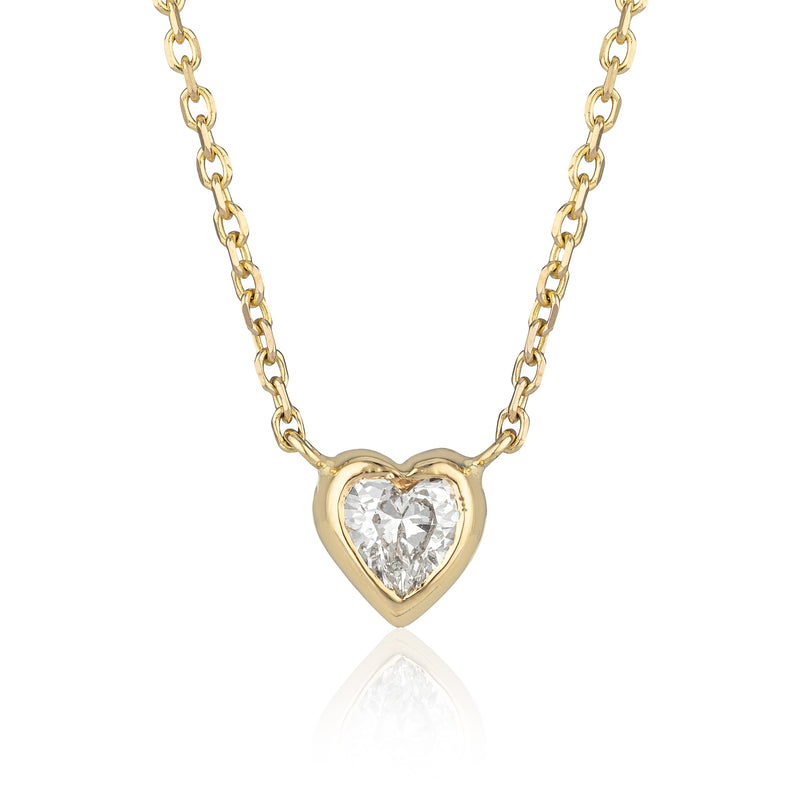 Itsy Diamond Heart Bezel Set Necklace