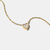 Itsy Diamond Heart Bezel Set Necklace