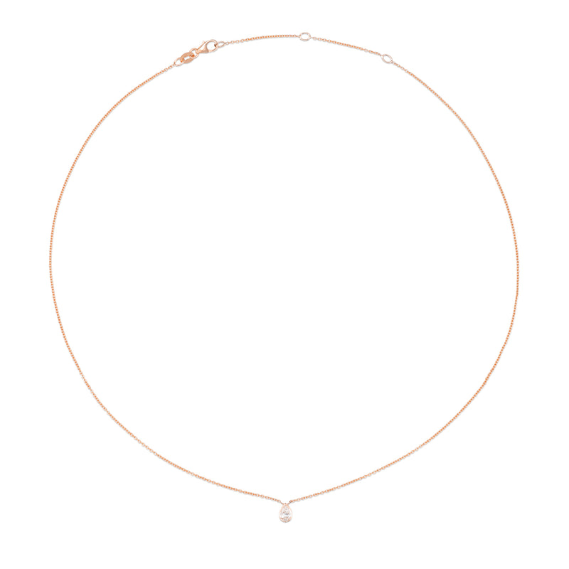 Itsy Diamond Pear Bezel Set Necklace