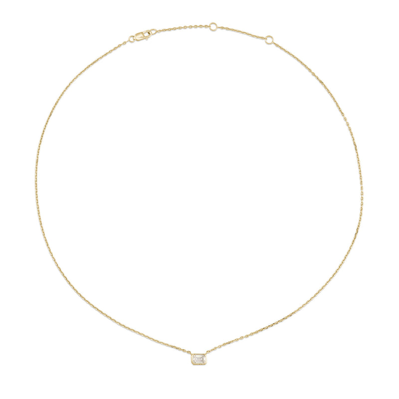Itsy Emerald Diamond Bezel Set Necklace