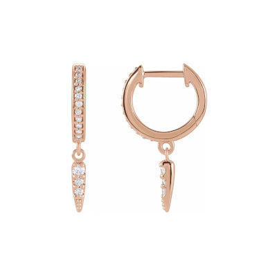 Rose Gold Diamond Spike Hoop