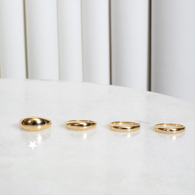 14 Karat Gold Dome 10mm Ring