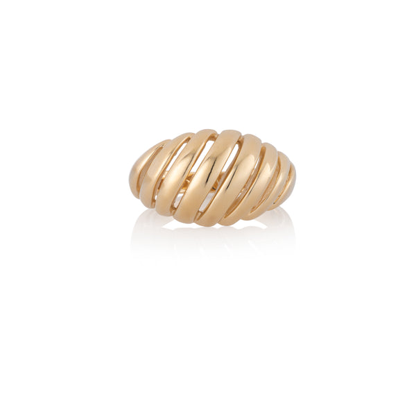 14 Karat Gold Croissant Dome 12mm Ring