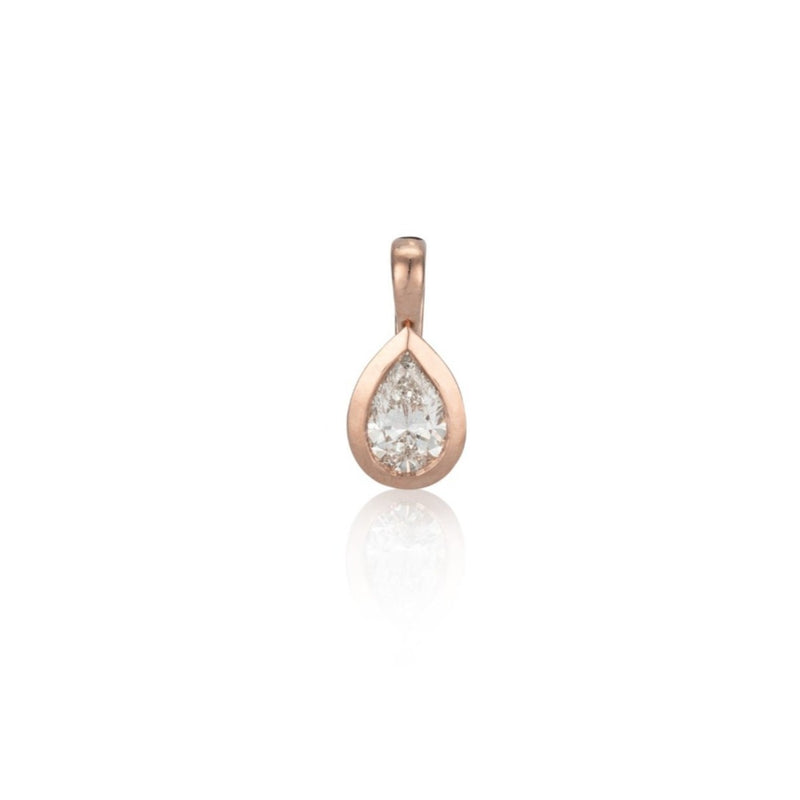 Rose Gold and Bezel Set Pear Diamond Charm