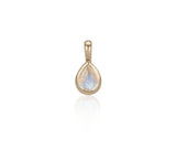 Yellow Gold and Bezel Set Pear Moonstone Charm
