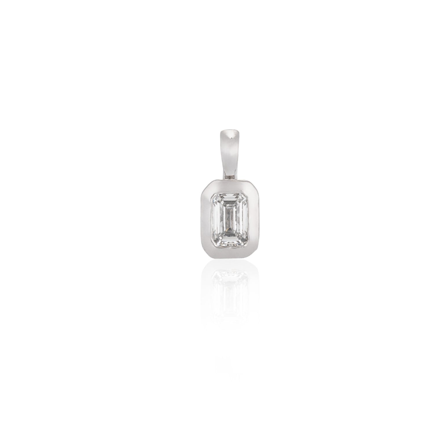 White Gold and Bezel Set Diamond Charm