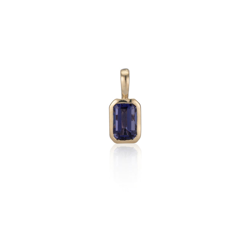Yellow Gold and Bezel Set Iolite Charm