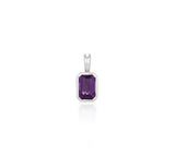 White Gold and Bezel Set Amethyst Charm