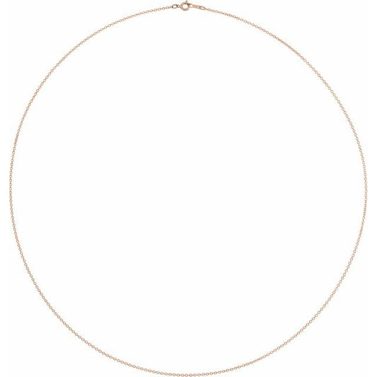 14 Karat Rose Gold Cable Chain Necklace