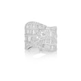 Load image into Gallery viewer, White Gold Diamond Baguette Wave Ring
