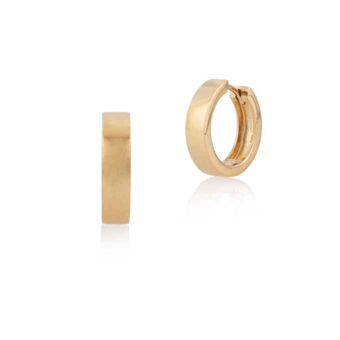 Yellow Gold Thick 16mm Hinge Hoop Earrings