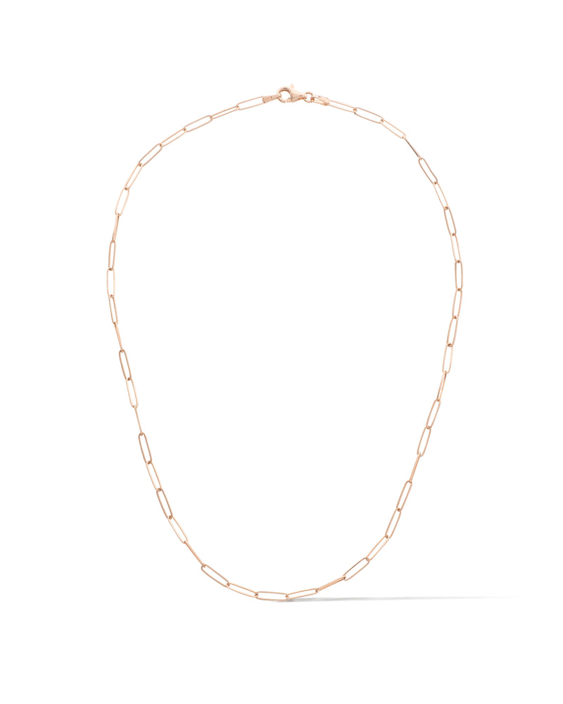 14 Karat Rose Gold Solid Itsy Paperclip Chain