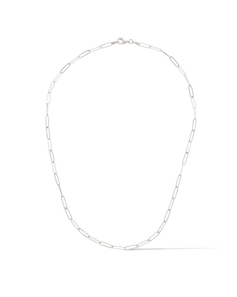 14 Karat White Gold Solid Itsy Paperclip Chain
