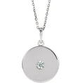 Load image into Gallery viewer, 14 Karat White Single Diamond Circle Necklace
