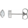 Load image into Gallery viewer, White Gold Diamond Marquise Studs
