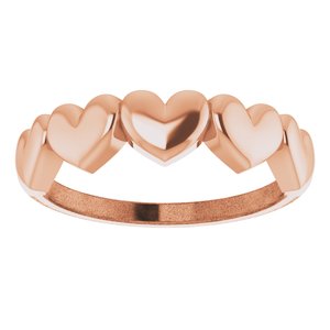 14 Karat Rose Gold Heart Band