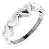 14 Karat White Gold Heart Band