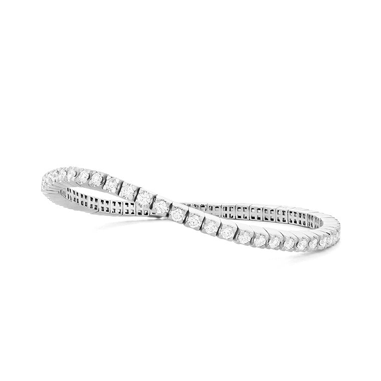 White Gold and Diamond Stretch Tennis Bracelet 3.65cts
