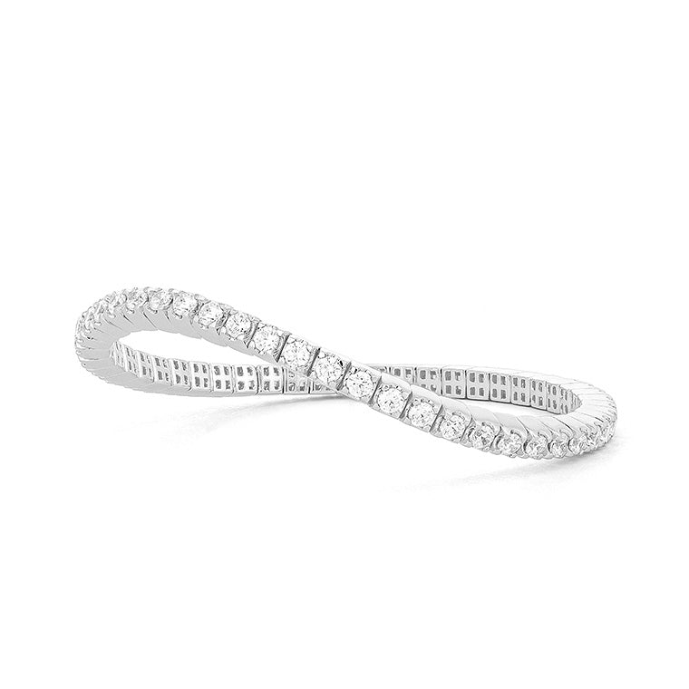 White Gold and Diamond Stretch Tennis Bracelet 4.25cts