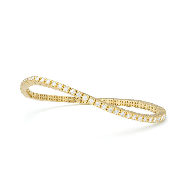 Yellow Gold and Diamond Stretch Tennis Bracelet 3.65cts