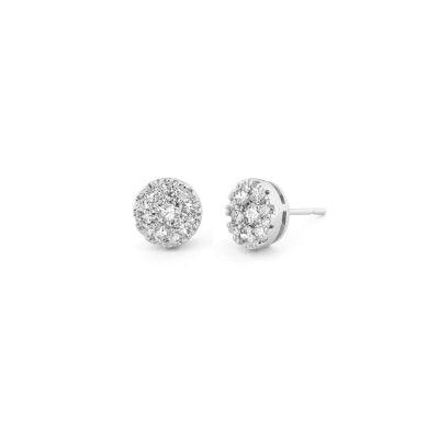White Gold Diamond Honeycomb 1.25cts Stud Earrings