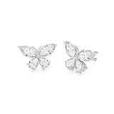 18 Karat White Gold and Diamond Butterfly 2.95cts Earrings