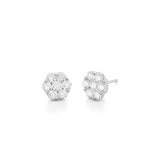 White Gold Diamond Floral 1.50cts Stud Earrings