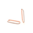 Load image into Gallery viewer, Rose Gold and Diamond Everyday Timeless Rectangle Hoops
