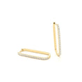 Load image into Gallery viewer, Yellow Gold and Diamond Everyday Timeless Rectangle Hoops
