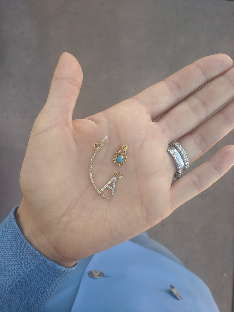 Diamond A Letter Charm