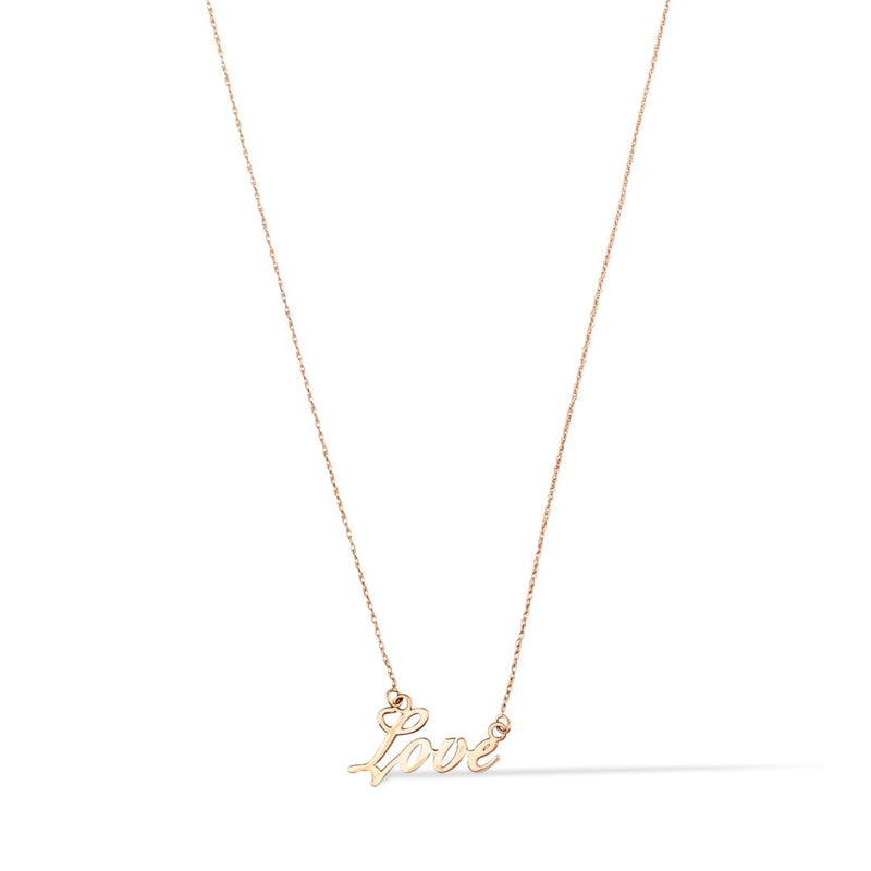 14 Karat Gold Script Love Pendant