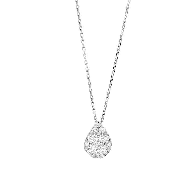 Pave Diamond Slide Large Pear Necklace