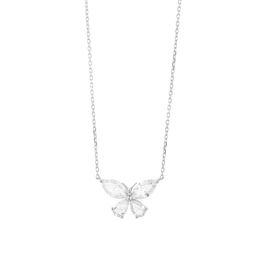18 Karat White Gold and Diamond Butterfly Pendant