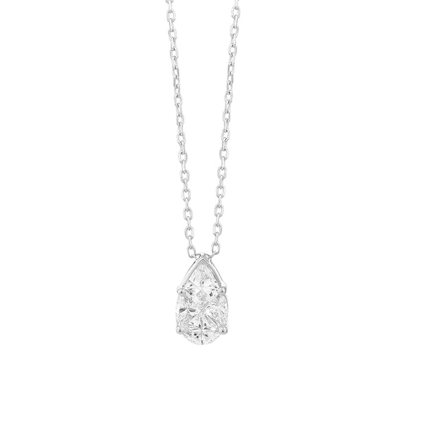 Mosaic Diamond Slide Pear Necklace